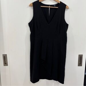 Gap Women’s Dress Pleated Front Sleeveless V Neck Black Size 10  Retro